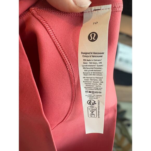 Lululemon Womens Glow Up HR Tight 25" Training Gym Running Yoga Pink Size 10 NWT - Picture 11 of 12